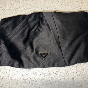 VINTAGE 2007 Prada Satin Raso Rosette Clutch Bag